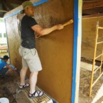 mixing a batch of cob
