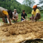 mixing a batch of cob